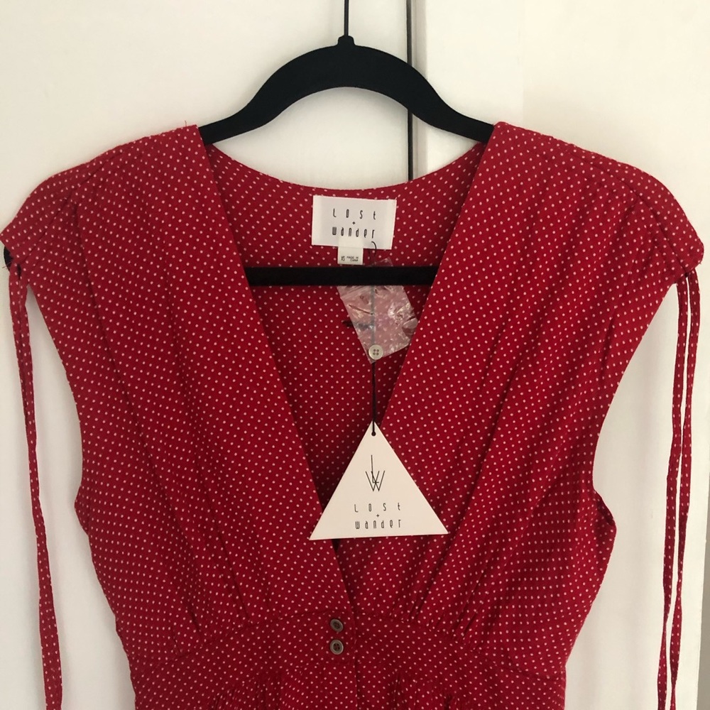 NWT Retro style lost + wander red midi dress.
